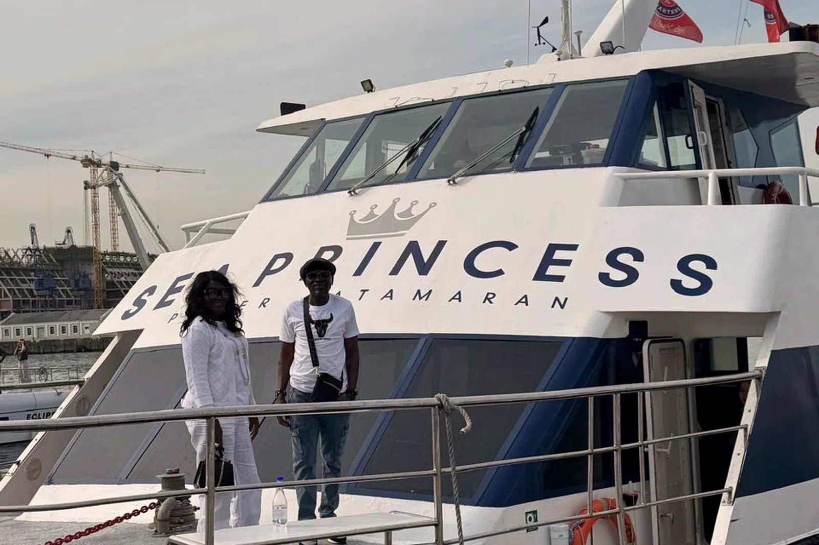 Guests aboard the Sea Princess catamaran at the V&A Waterfront