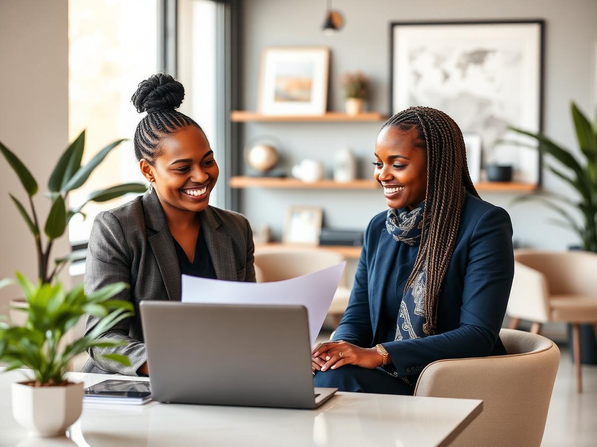 An Anjommy travel consultant planning an itinerary with a client